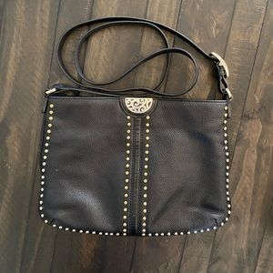 Brighton Pretty Tough Rex Cross Body Purse - Black Leather